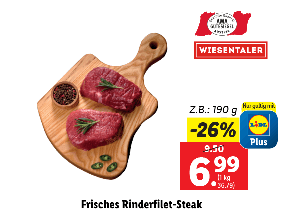 Frisches RInderfilet-Steak