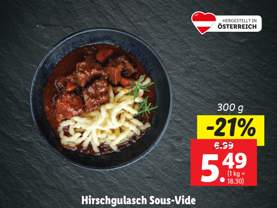 Hirschgulasch Sous-Vide