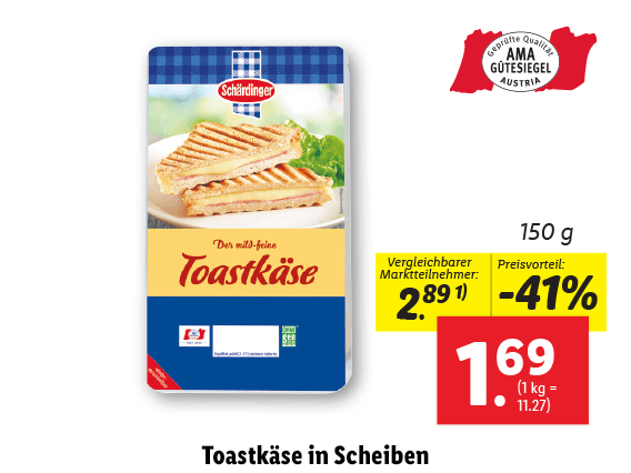 Toastkäse in Scheiben