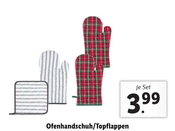 Ofenhandschuhe und Topflappen