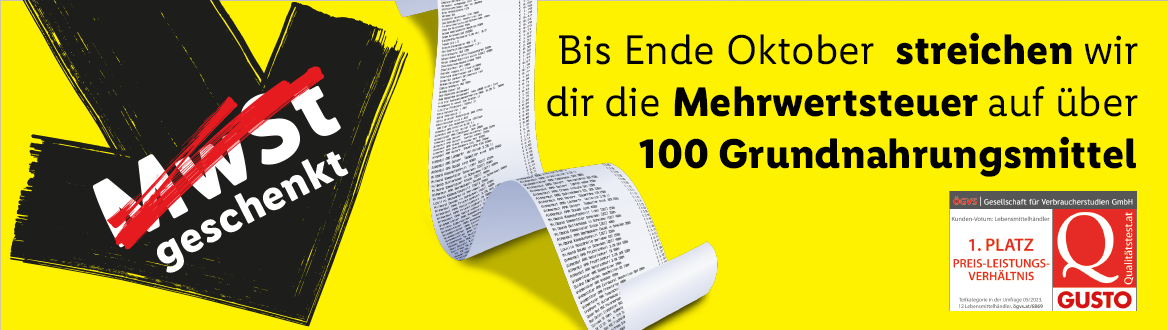 Mehrwertsteuer geschenkt!