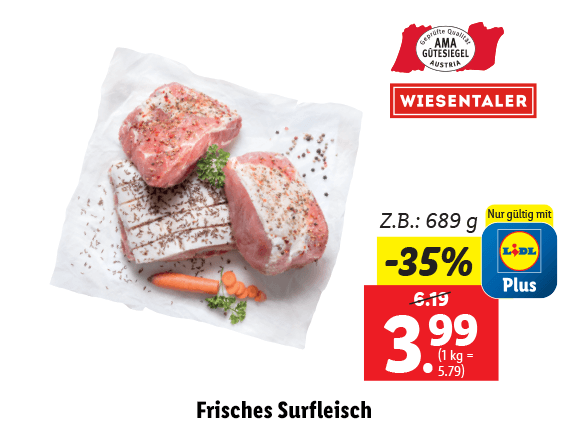 Frisches Surfleisch