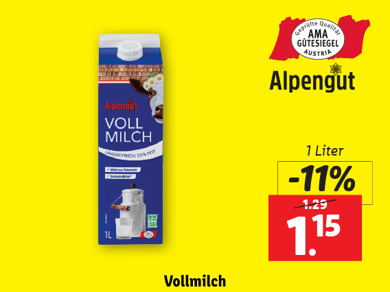 Längerfrische Vollmilch