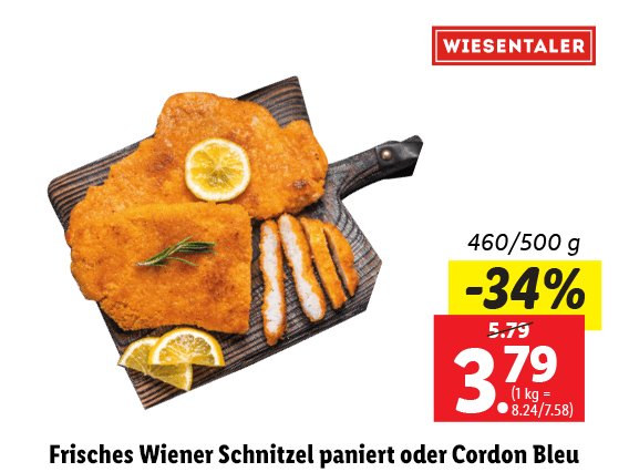  Frische Schweins-Schnitzel geschnitten 