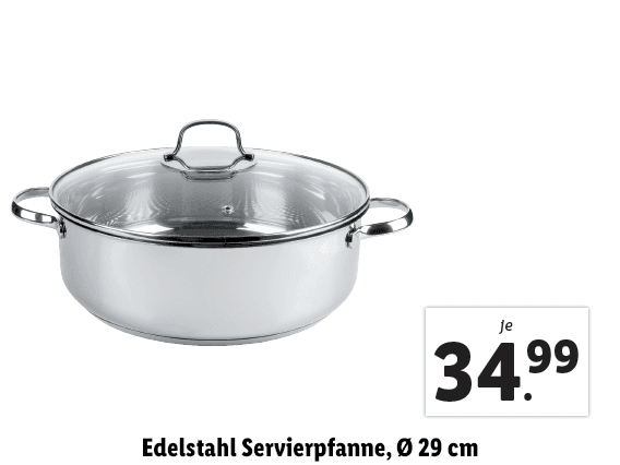 Edelstahl Servierpfanne