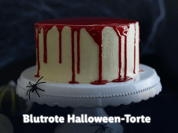 Blutrote Halloween-Torte