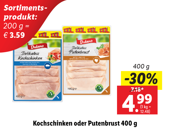 Kochschinken oder Putenbrust