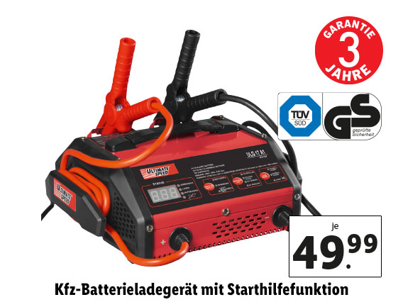 Kfz-Batterieladegerät mit Starthilfefunktion