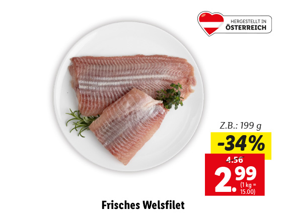 Frisches Welsfilet