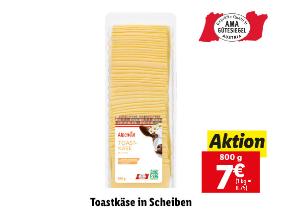 Toastkäse in Scheiben