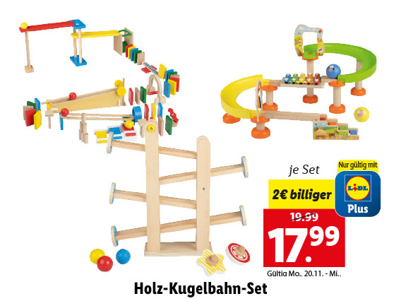 Holz-Kugelbahn-Set