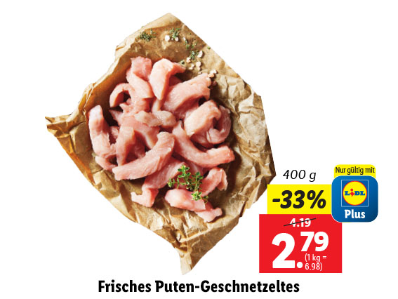 Frisches Puten-Geschnetzeltes