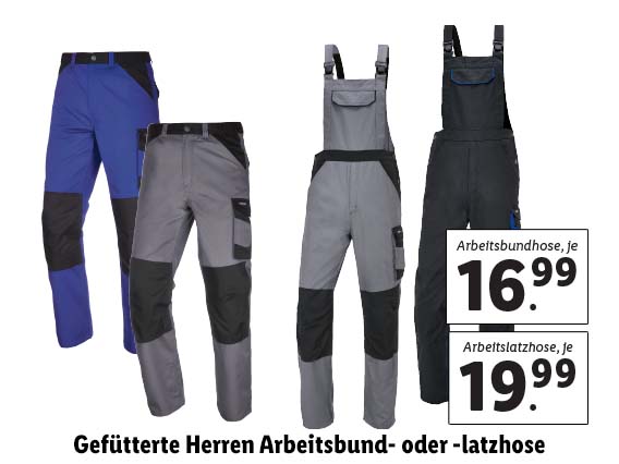 Gefütterte Herren Arbeitsbundhose