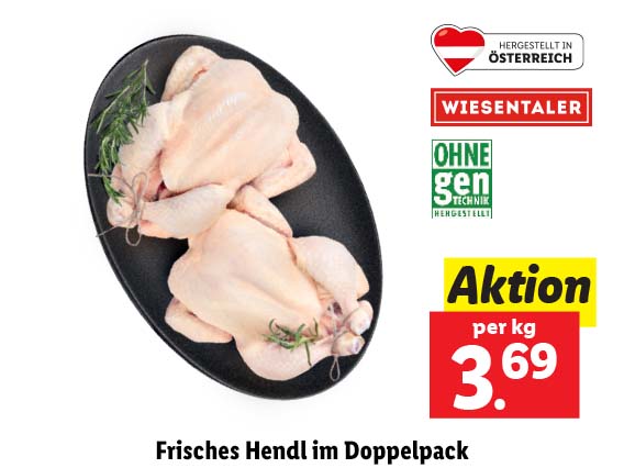 Frisches Hendl im Doppelpack