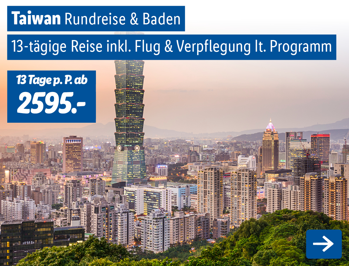 Taiwan - Rundreise & Baden