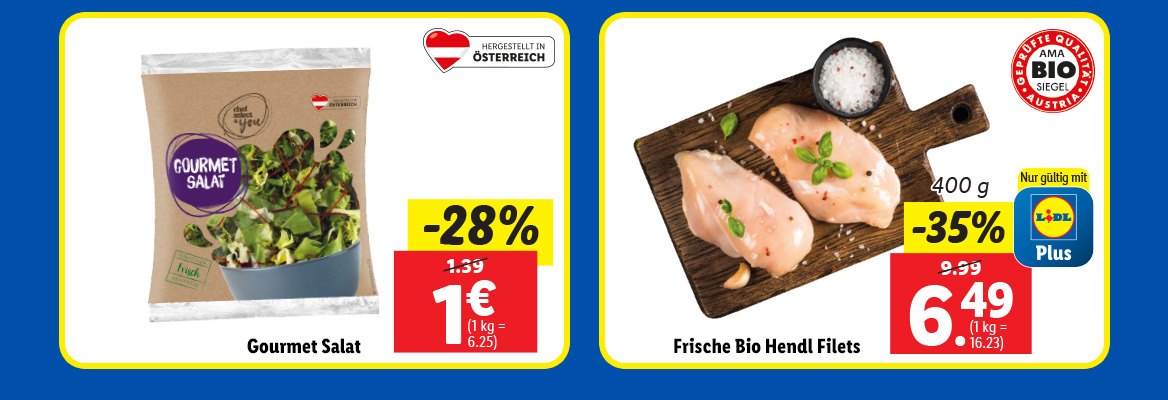 Hendl Filets und Gourmet Salat