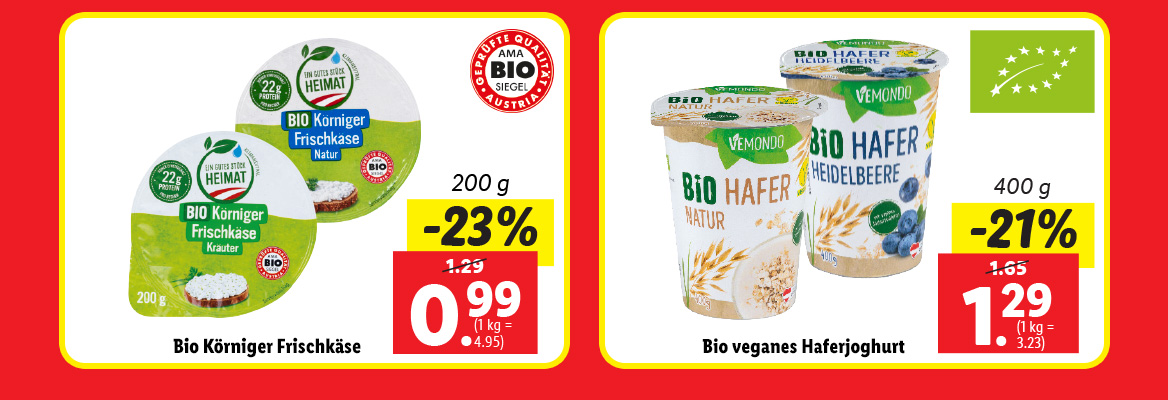 Veganer Haferjoghurt und Korniger Frischkäse