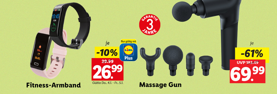 Fitness Armband und Massage Gun