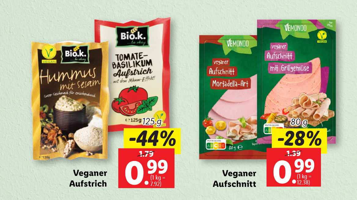 Veganer Aufstrich und Aufschnitt