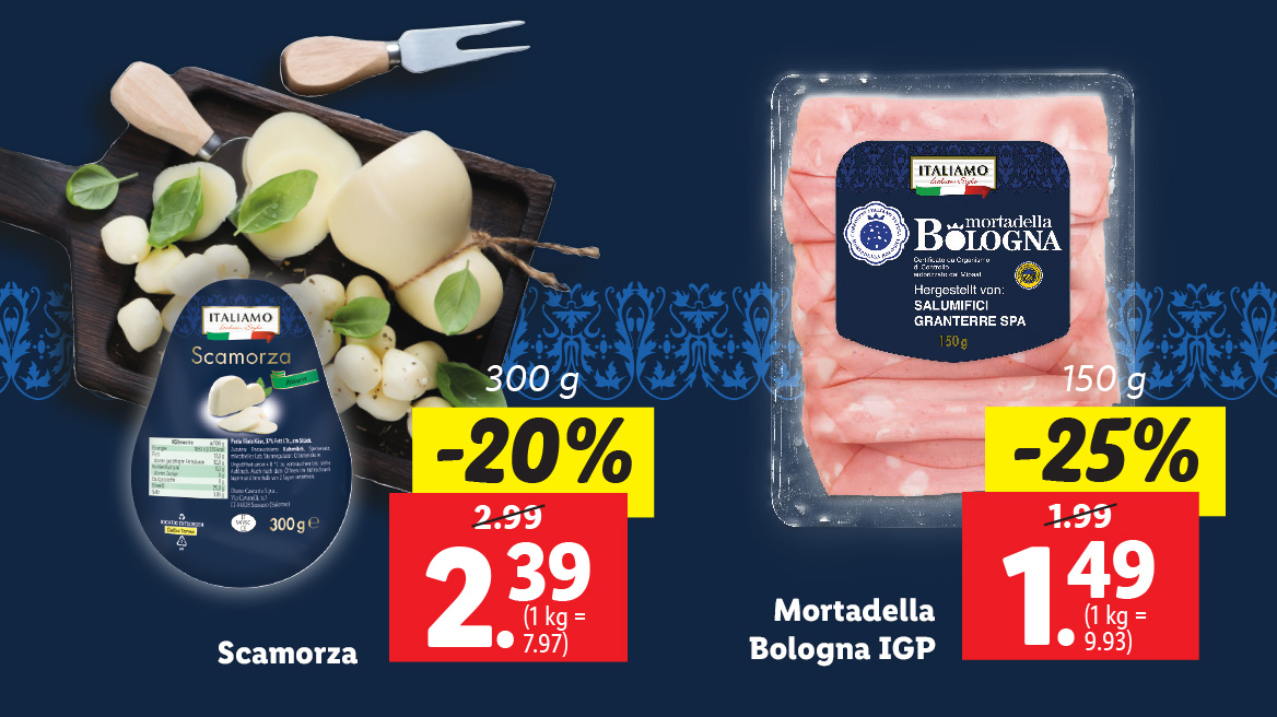 Scamorza und Mortadella