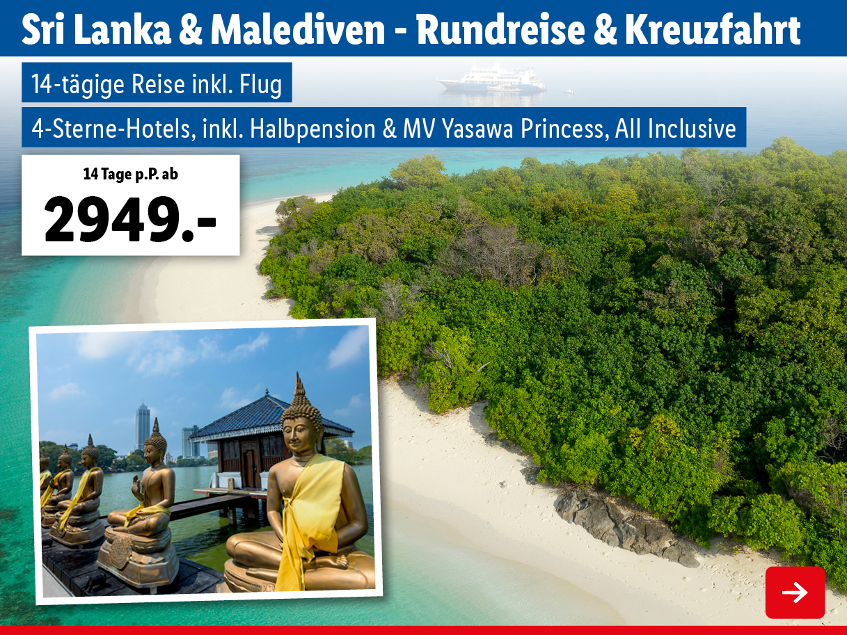 Sri Lanka & Malediven - Rundreise & Kreuzfahrt