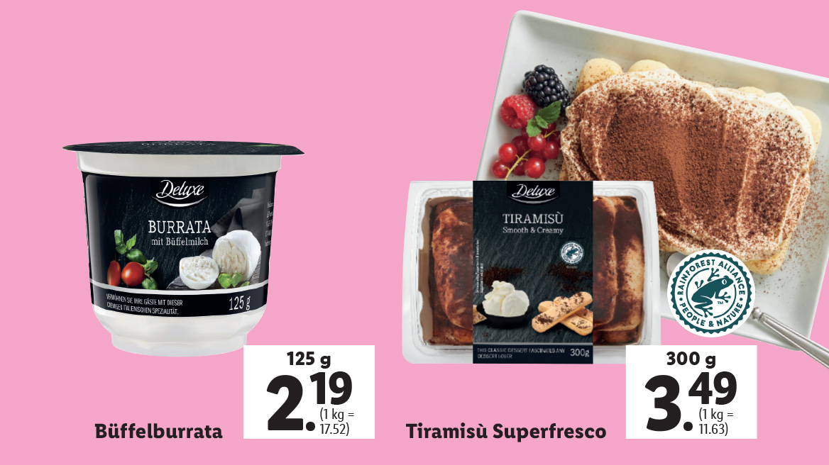 Büffelburrata und Tiramisu Superfresco
