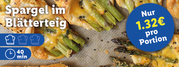 Spargel im Blätterteig