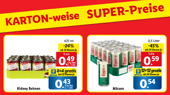 Kartonweise Superpreise