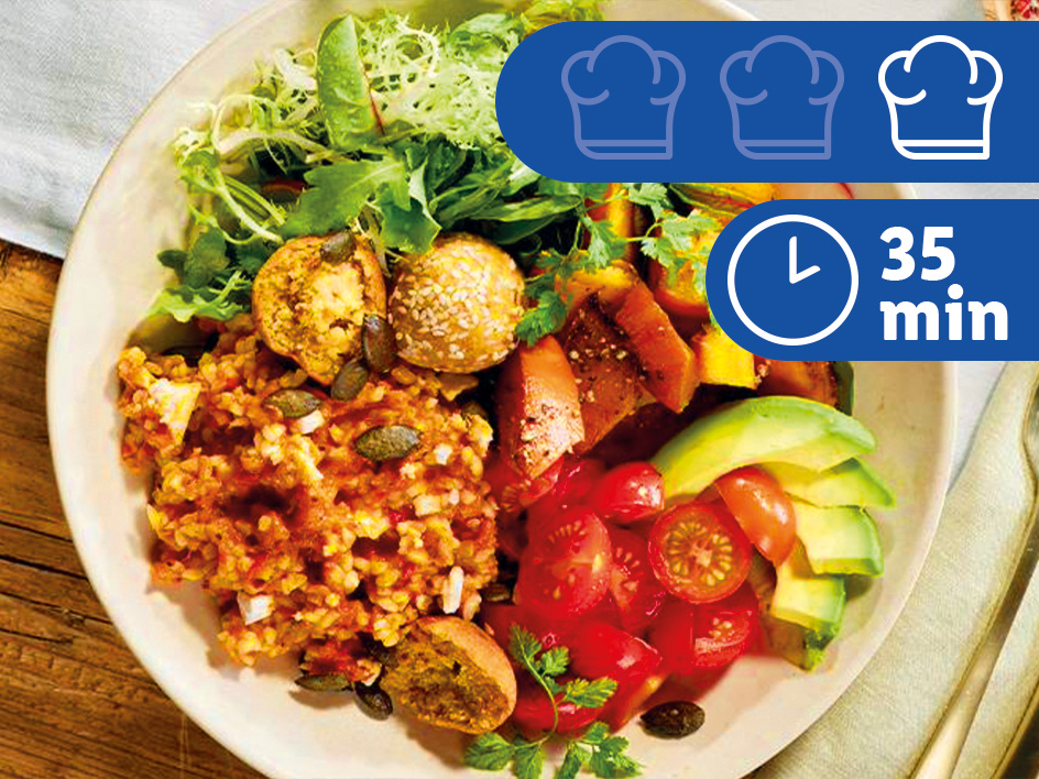Bulgur Buddha Bowl mit Falafel