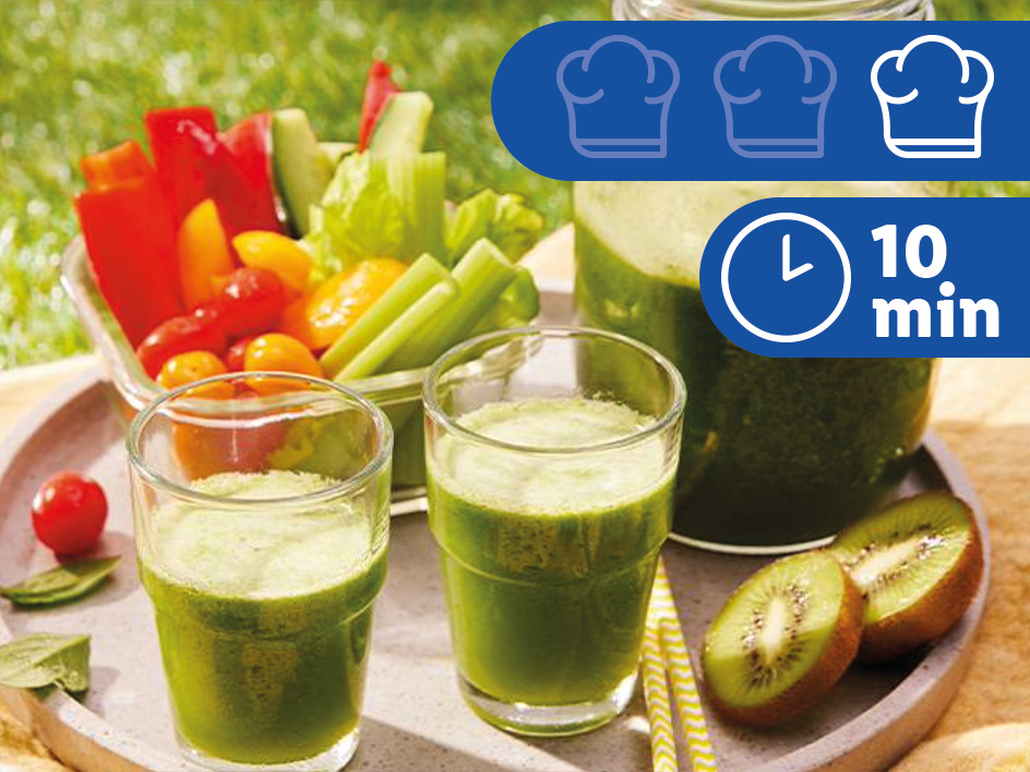 Gurke Spinat Apfel Kiwi Saft