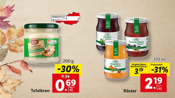 Food Angebote Tafelkren und Röster