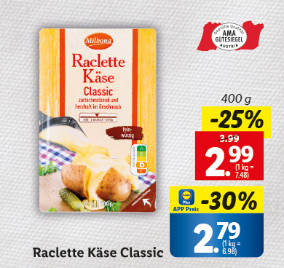 Magische Weihnachtszeit Raclette Käse Classic