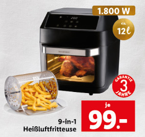 Praktische Küchenhelfer 9-in-1 Heißluftfritteuse