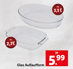 Praktische Küchenhelfer Glas Auflaufform