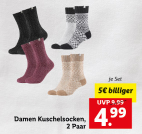 Geschenke in letzter Minute Damen Kuschelsocken