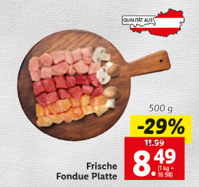 Frische Fondue Platte