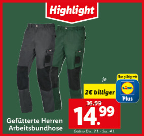 PARKSIDE® Gefütterte Herren Arbeitsbundhose