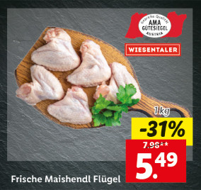 Frische Maishendl Flügel