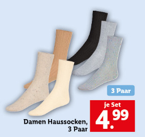 Damen Haussocken, 3 Paar