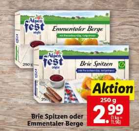 Brie Spitzen oder Emmentaler Berge