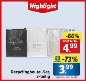 Recyclingbeutel-Set, 3-teilig