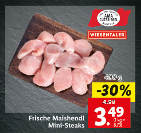 Frische Maishendl Mini-Steaks