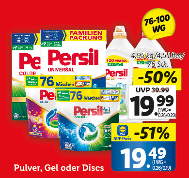 Pulver, Gel oder Discs