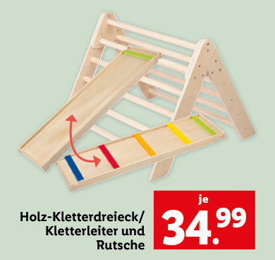 Holz-Kletterdreieck / Kletterleiter und Rutsche