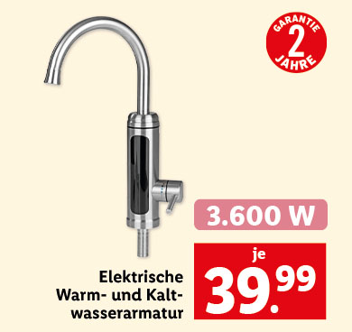 Elektrische Warm- und Kaltwasserarmatur