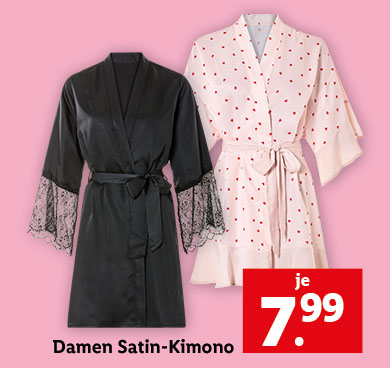 Damen Satin-Kimono