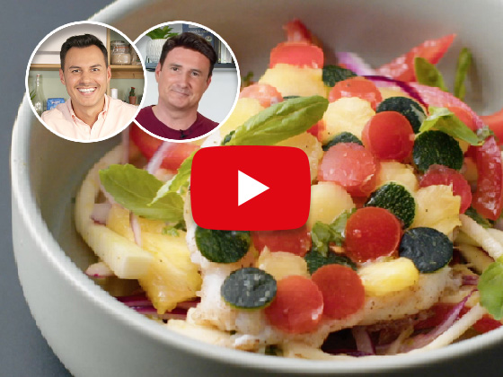 Salade de cabillaud grillé à l'ananas
