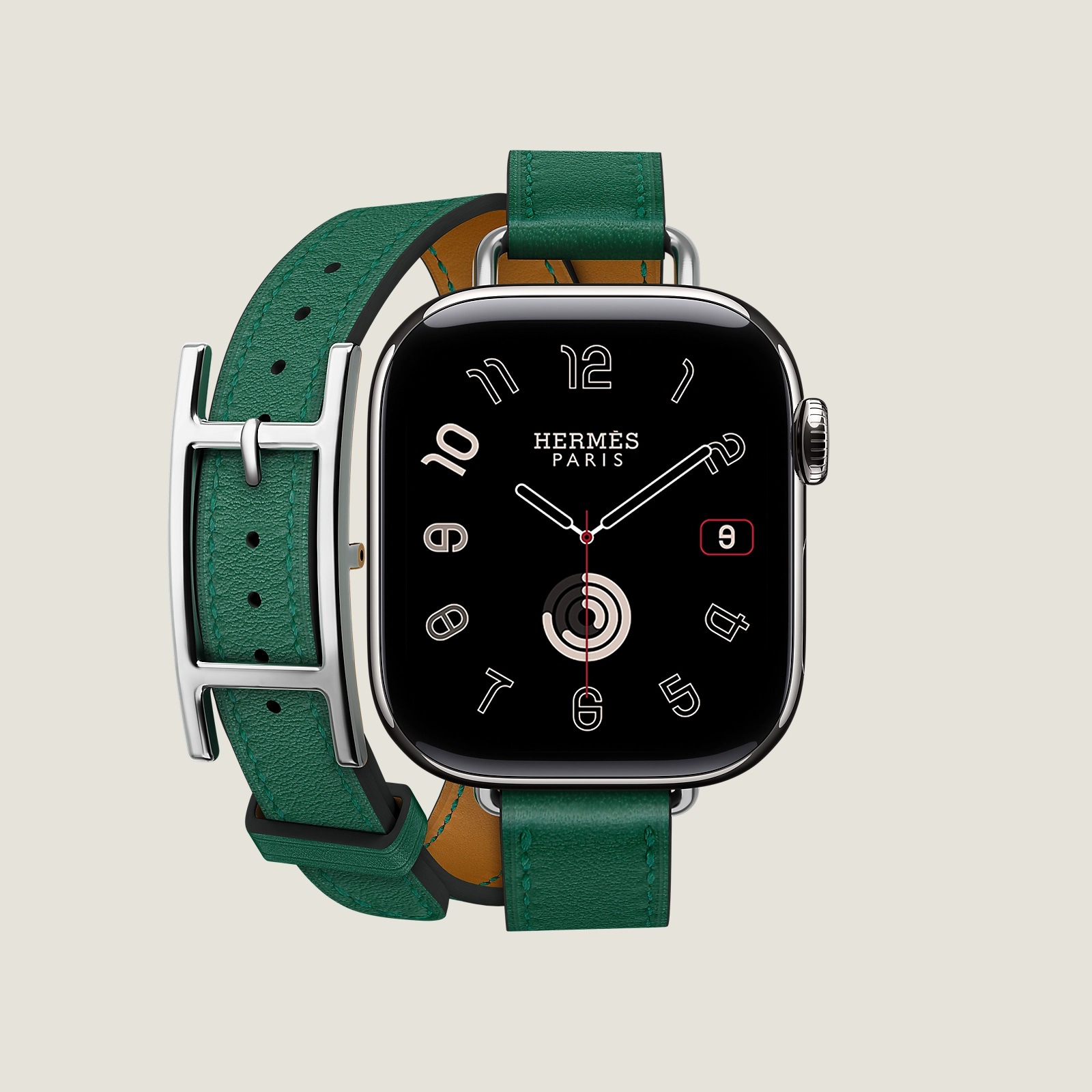 BOÎTIER SERIES 10 & BRACELET APPLE WATCH HERMÈS DOUBLE TOUR 42 MM HAPI ATTELAGE