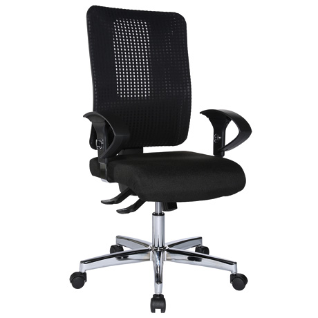 Topstar Bürostuhl OPEN XT, mit Armlehnen, Synchronmechanik, Muldensitz, Netzrücken,