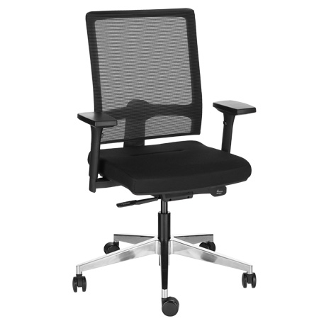 BÃ¼rostuhl NET MATIC, mit Armlehnen, Auto-Synchronmechanik, Muldensitz, NetzrÃ¼cken